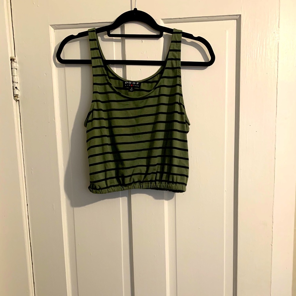 Green and black crop tank